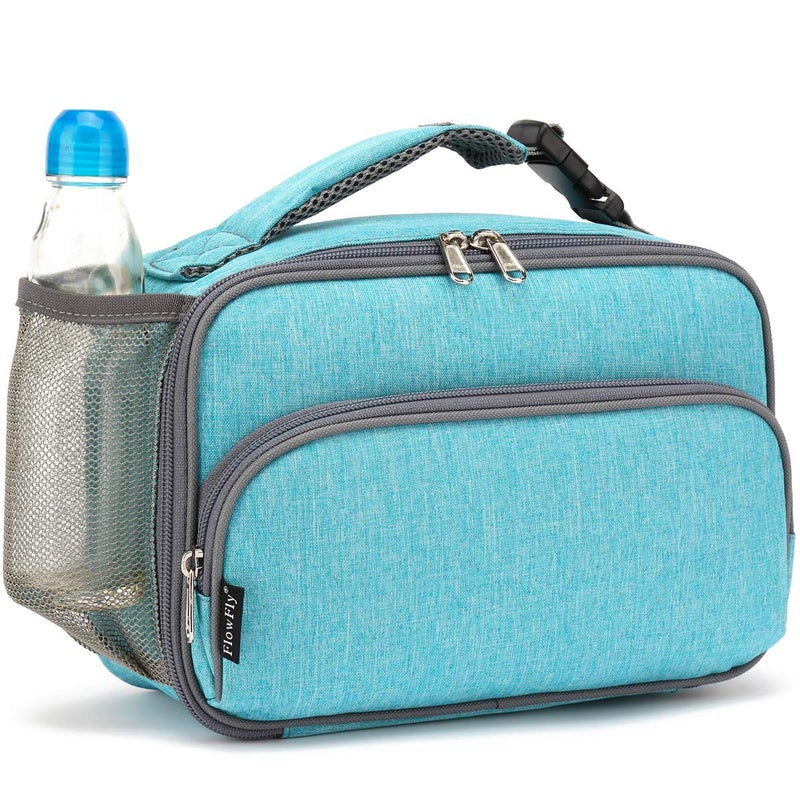 FlowFly Kids Lunch box Insulated Soft Bag Mini Cooler Back to School Thermal Meal Tote Kit for Girls, Boys, Sea Blue - Image 2
